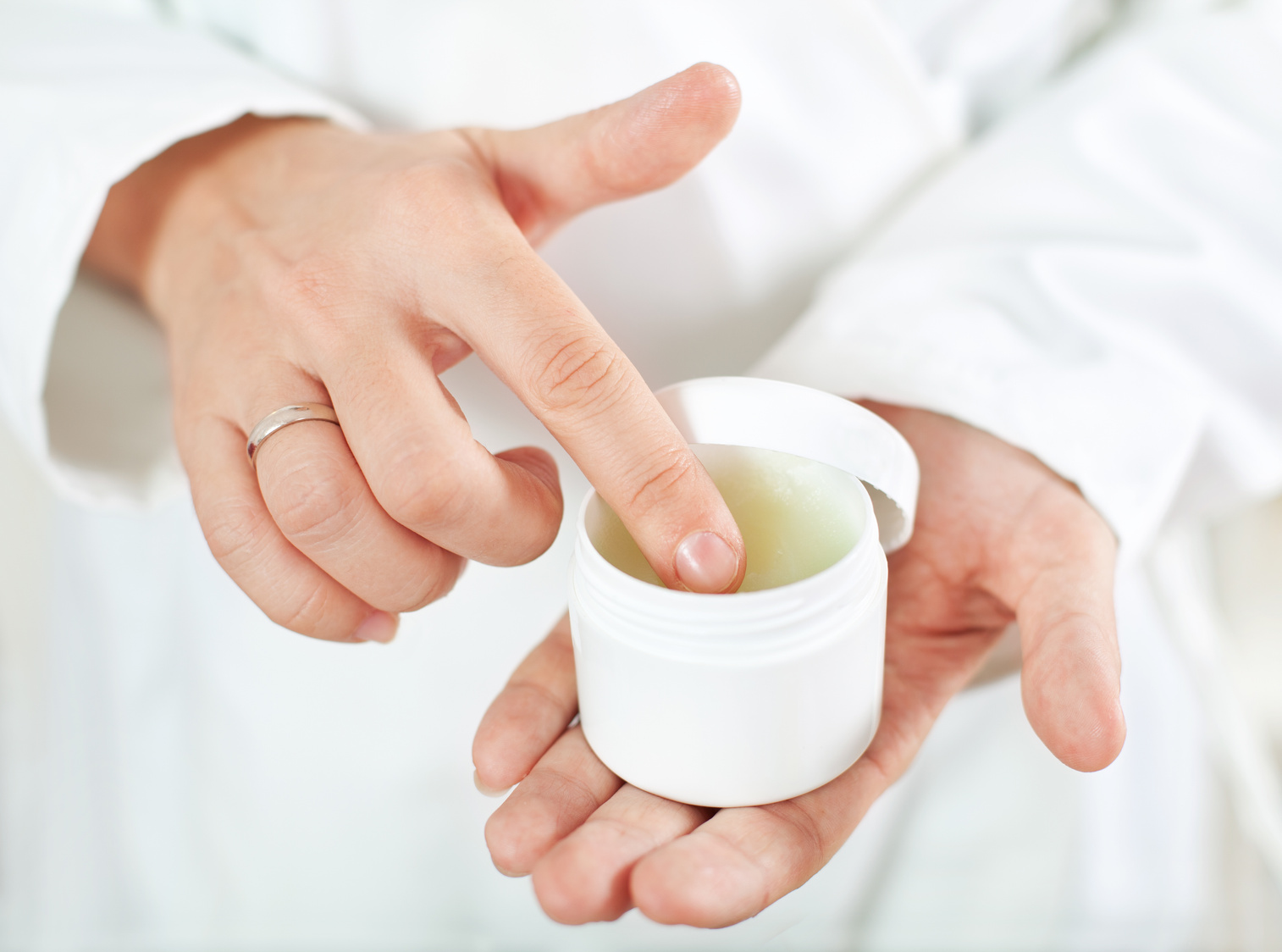 Medicianal ointment in a jar